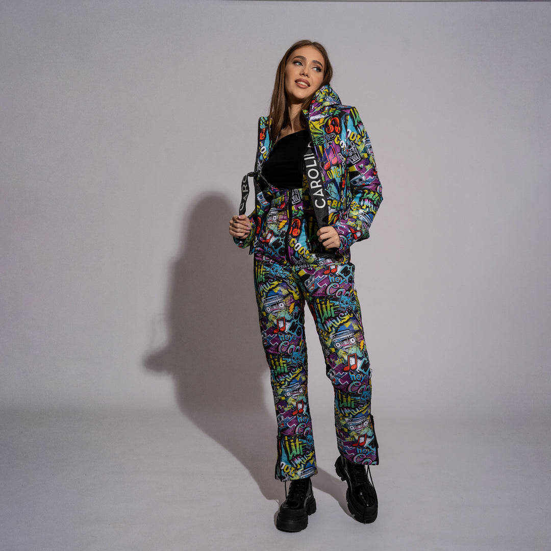 Costum ski dama printat