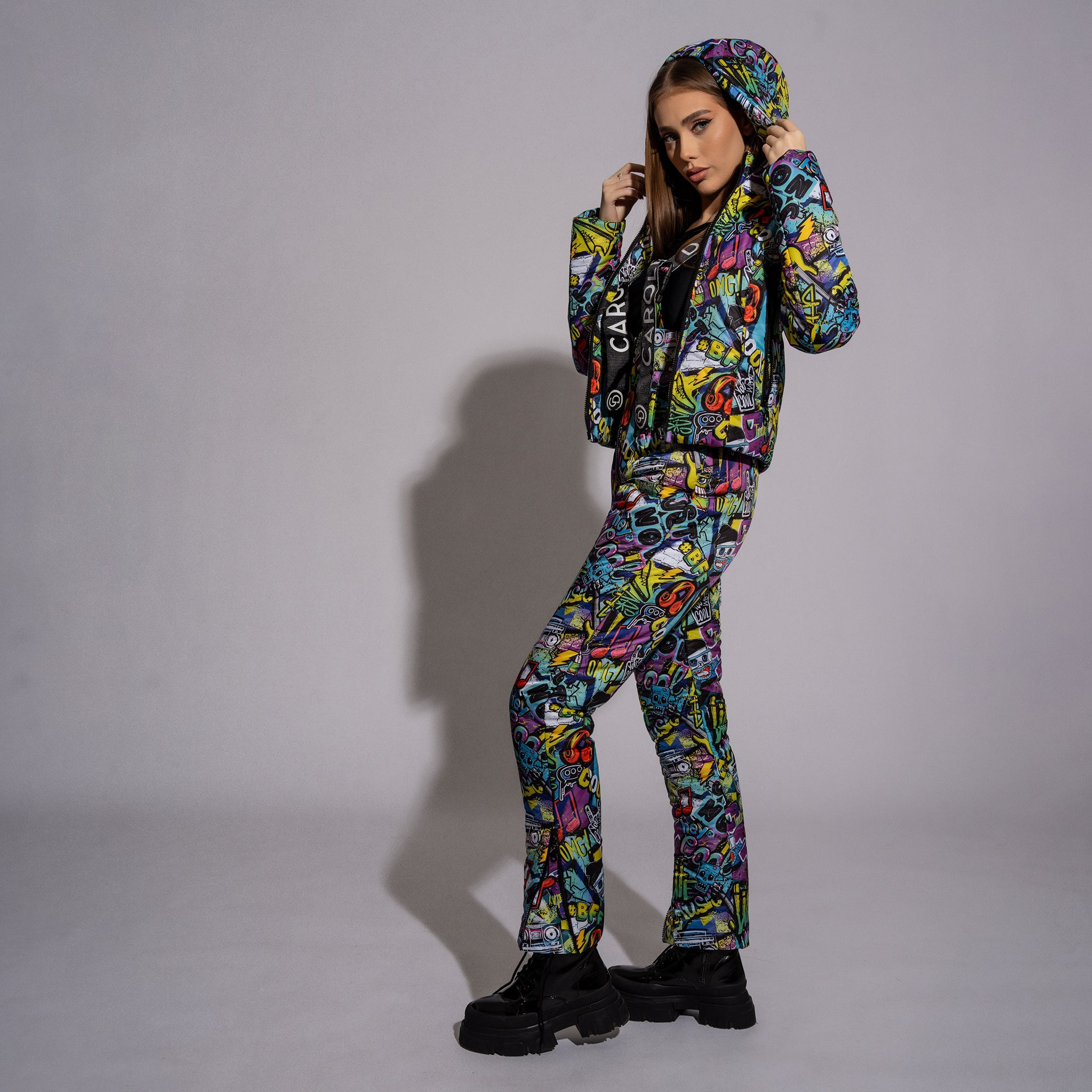 Costum ski dama printat