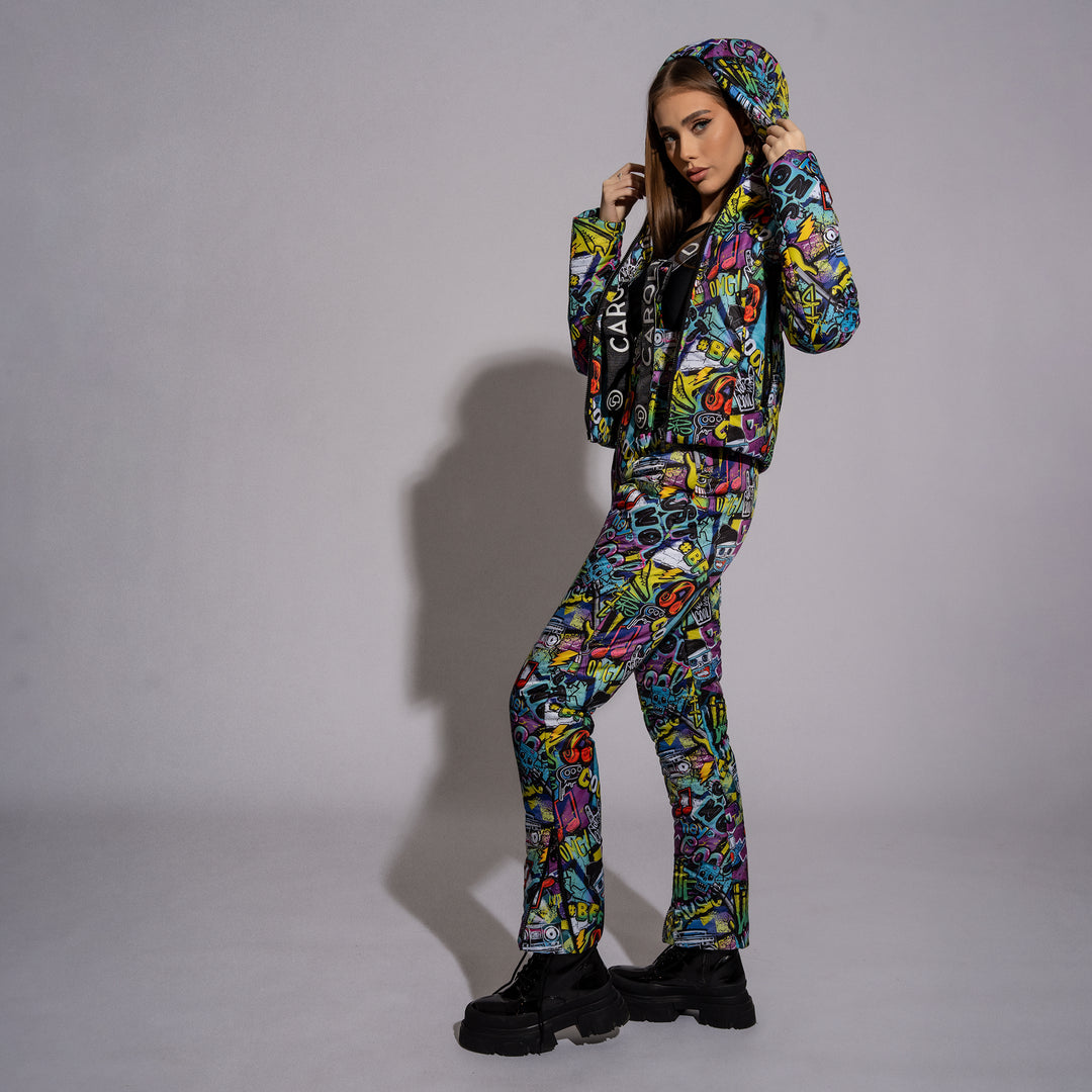 Costum ski dama printat