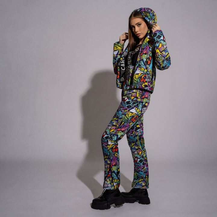 Costum ski dama printat