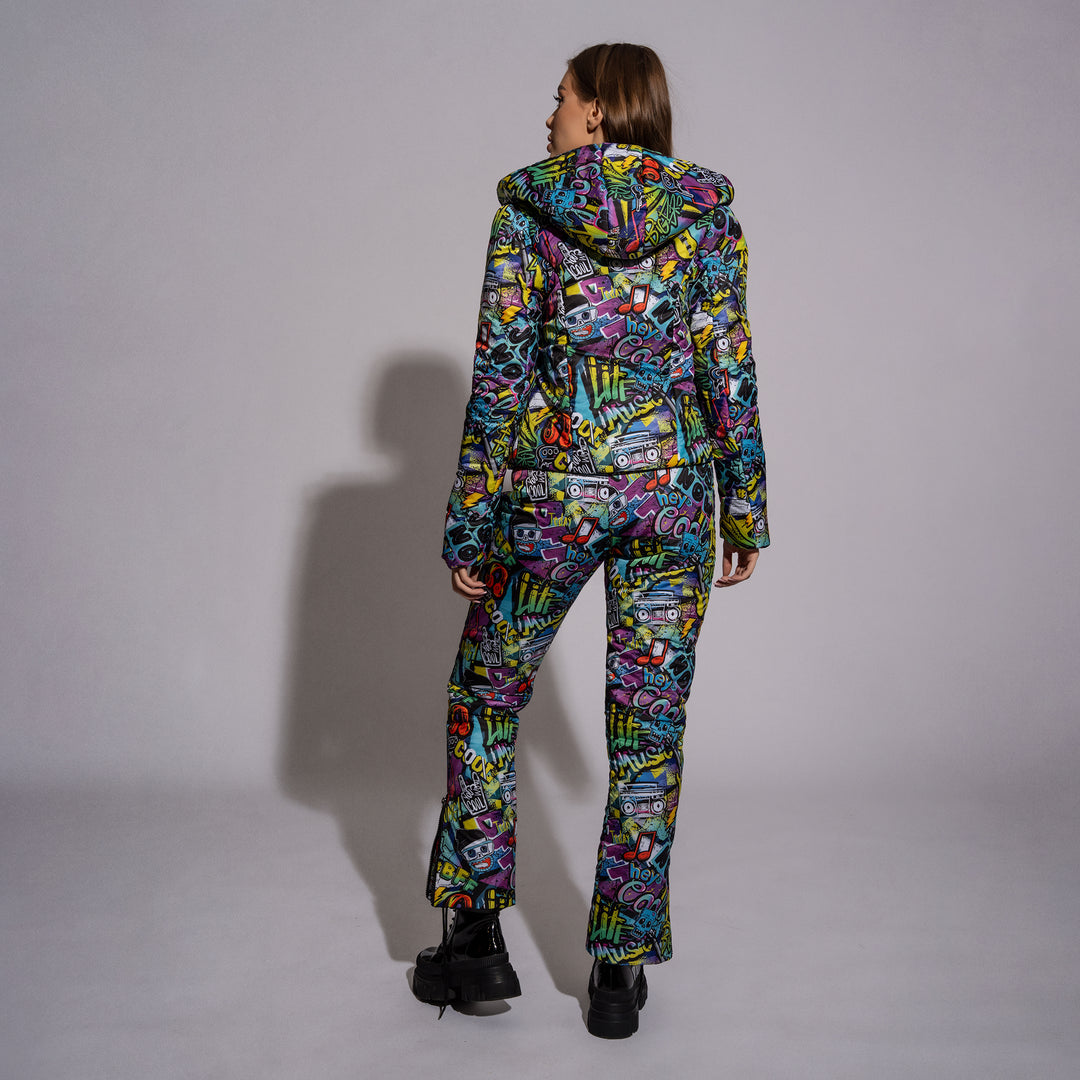 Costum ski dama printat