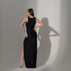 Carolina D: Rochie lunga din lycra premium cu fermoar metalic lateral