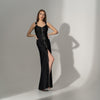 Carolina D: Rochie lunga din lycra premium cu insertie din tafta