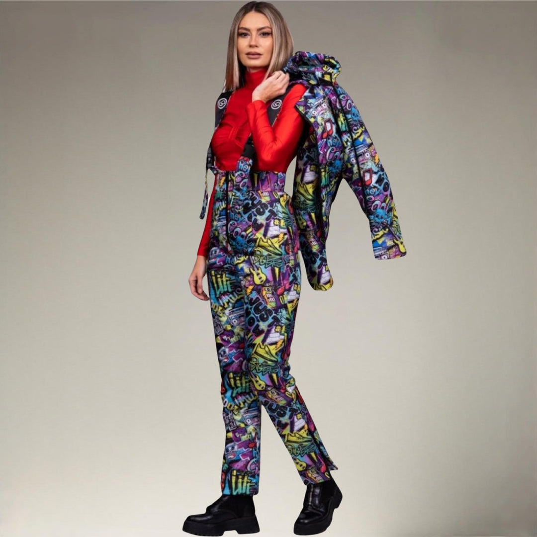 Costum ski dama printat