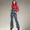Pantaloni ski dama, evazati, cu bretele Marble
