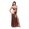 Rochie lunga din satin gold