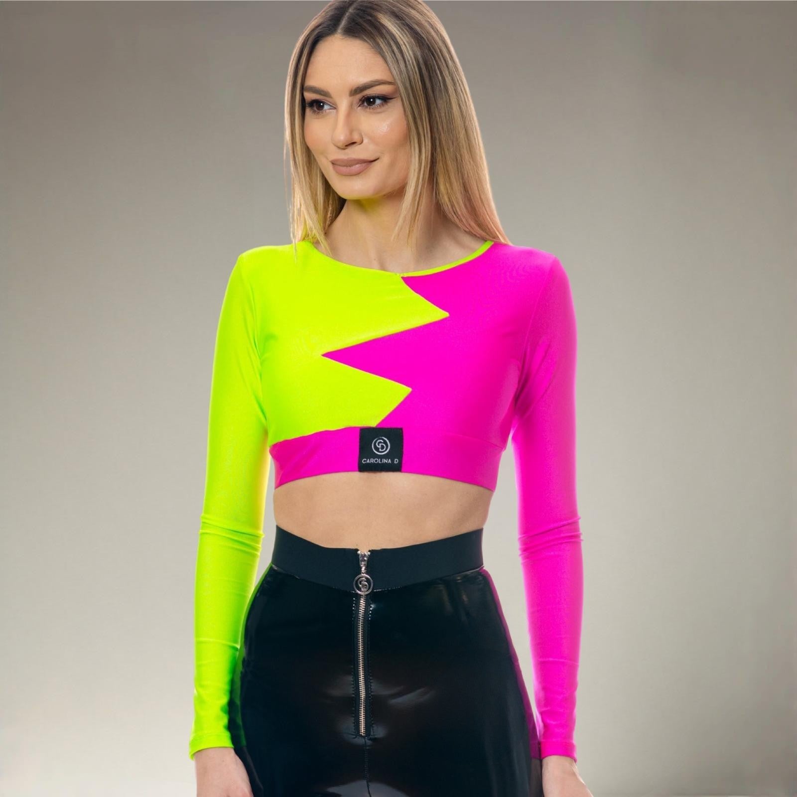 Carolina D: Bustiera din lycra neon