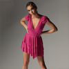 Carolina D Rochie fucsia scurta cu volane Jasmine