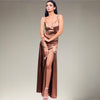 Rochie lunga din satin gold