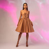 Rochie tip sarafan din poplin de bumbac crem