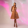 Rochie tip sarafan din poplin de bumbac crem