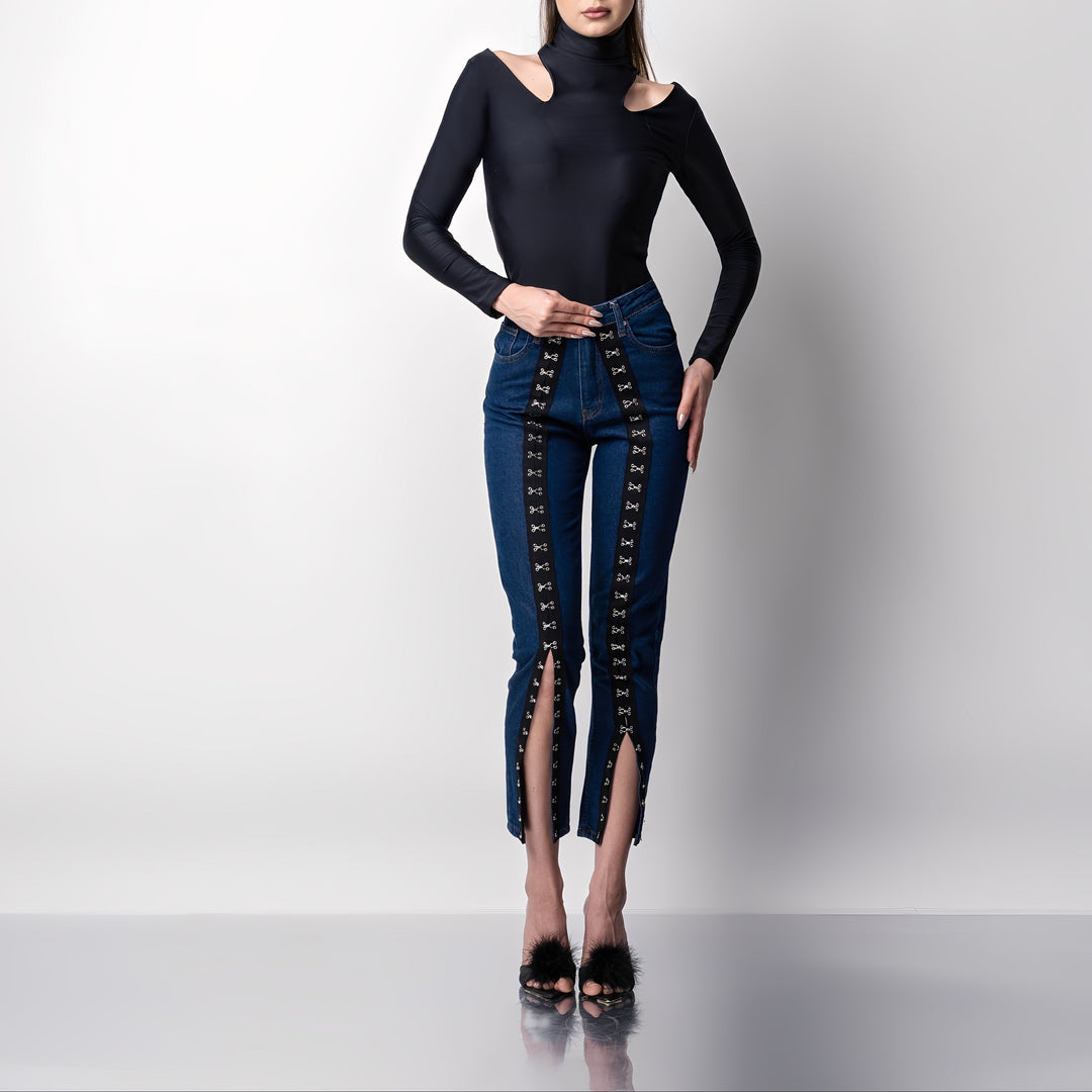 Blugi dama cu copci metalice No13