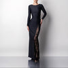 Rochie lunga modelatoare cu insertii din dantela Midnight