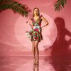Rochie scurta cu volane si print traditional Smaranda