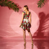 Rochie scurta cu volane si print traditional Smaranda