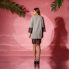Tricou boyfriend, long line, din bumbac, cu inserții din dantelă Elevate Your Style