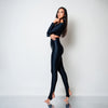 Colanti modelatori negri cu decupaj pe talpa Sleek