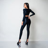 Colanti modelatori negri cu decupaj pe talpa Sleek