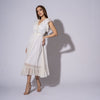 Rochie alba din voal cu fusta clos Aria White Edition