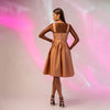 Bluza din lycra maro cu maneca lunga