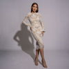 Carolina D Rochie alba din dantela tip broderie