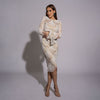 Carolina D Rochie alba din dantela tip broderie