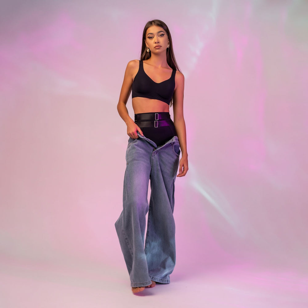 Chiloti modelatori din lycra cu talie inalta