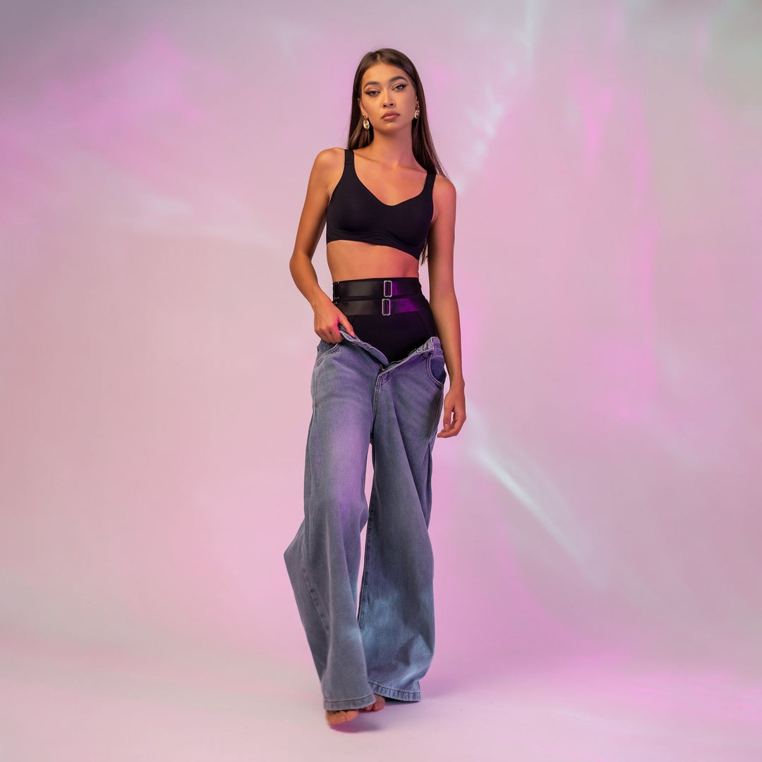 Chiloti modelatori din lycra cu talie inalta