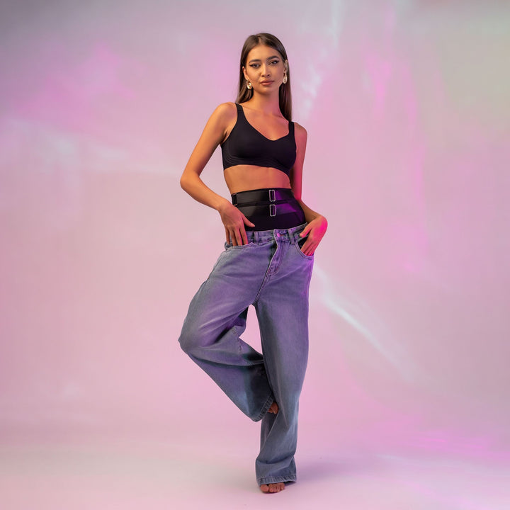 Chiloti modelatori din lycra cu talie inalta