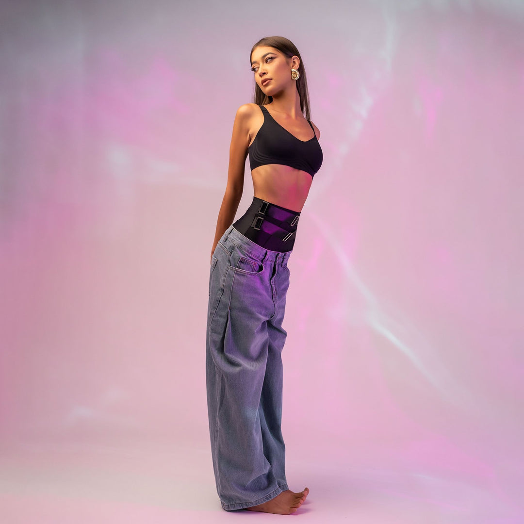 Chiloti modelatori din lycra cu talie inalta