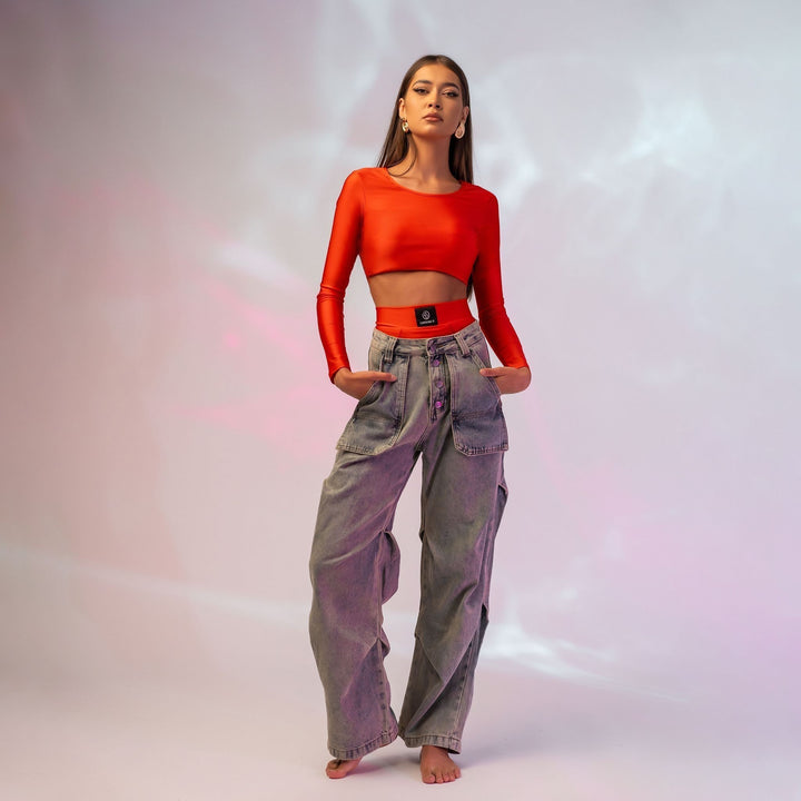 Chiloti modelatori din lycra cu talie inalta Rosii