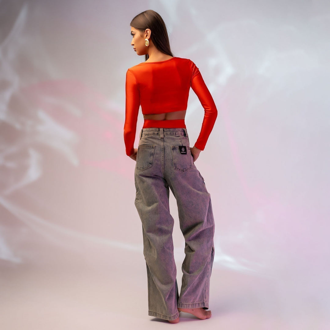 Chiloti modelatori din lycra cu talie inalta Rosii