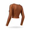 Crop Top Damă Lycra Premium Cupru, Mânecă Lungă