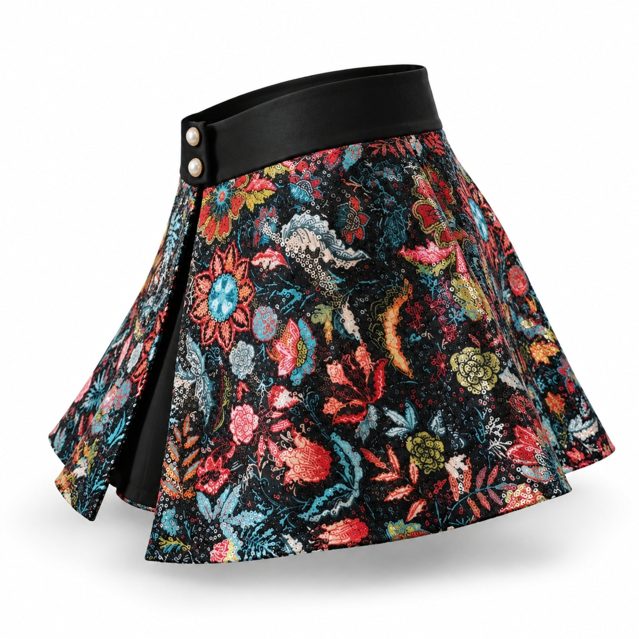 Brâu Peplum talie Detașabil cu Paiete Multicolore – Accesoriu de Designer CarolinaD