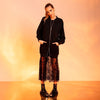 Hanorac long line oversized cu fusta detasabila din dantela