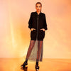 Hanorac long line oversized cu fusta detasabila din plasa decorata cu cristale Cult