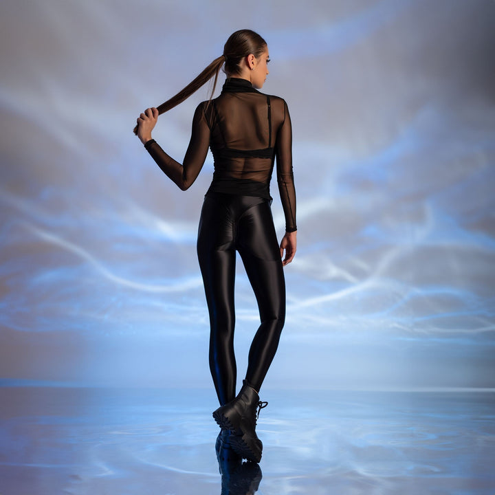 Helanca neagra dama transparenta