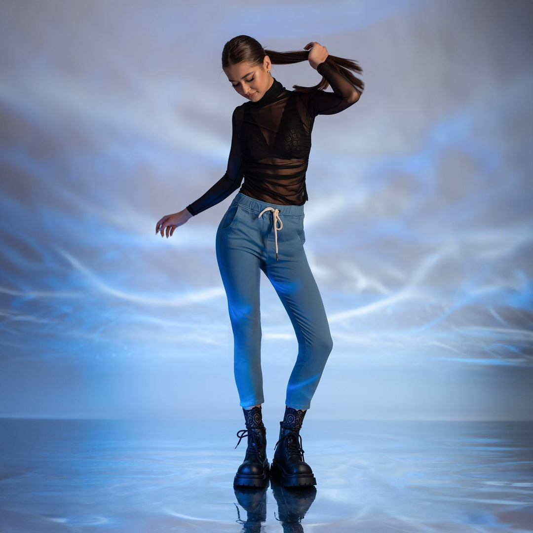 Helanca neagra dama transparenta