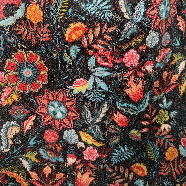 Rochie scurta cu maneca balon si insertii din paiete printate Sarah