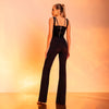 Pantaloni Evazati Bleumarin cu Funda  Raiat Elegant Carolina D