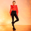 Pantaloni dama din lycra cu fusta asimetrica