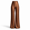 Pantaloni damă Lycra Premium cu talie înaltă, croială dreaptă, cupru