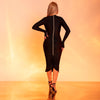 Rochie bodycon cu volan decolteu lacrima si perle