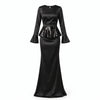 PRET SPECIAL DE LANSARE! Rochie lungă neagră din mătase vegetală cu peplum detașabil din paiete