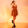 Rochie mini cu fustă tip balon din raiat