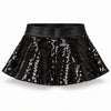 Rochie midi neagră din Lycra Premium 2 in 1 cu peplum detașabil din paiete