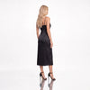 Rochie furou midi din satin negru