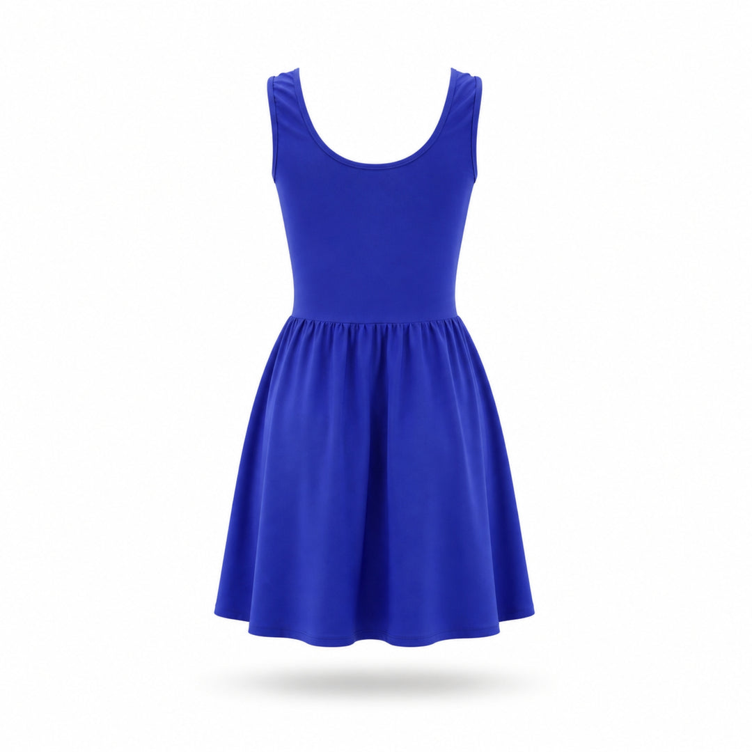 Rochie Mini elastica cu funda pe bust Albastru Electric cu Reflexii Violet
