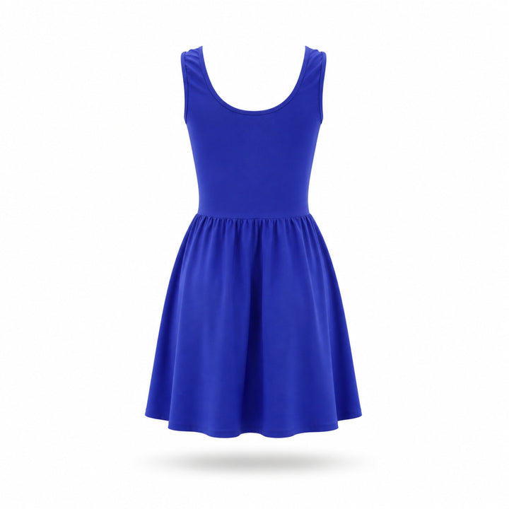 Rochie Mini elastica cu funda pe bust Albastru Electric cu Reflexii Violet