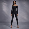Salopeta din lycra contractoare neagra cu umerii goi Toffee